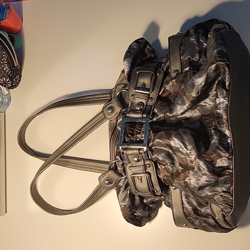 Bag, Grey with flowers